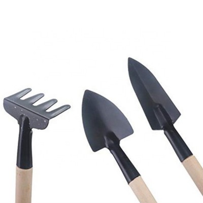 3 Pcs Garden Tool Mini Set Bonsai Succulent Tool Kit Rake Shovel Spade Set For Plants Flower Mini Pot