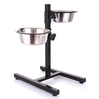 Wholesale Stainless Steel Pet Feeding Station Portable  Pet Bird Parrot Cage Bowl Stand