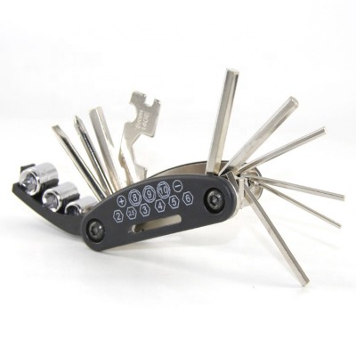 15 in 1 Multifunction Bicycle Tools Mountain Bike Repair Tool  Sets Kit Folding Screwdriver Hex Wrench